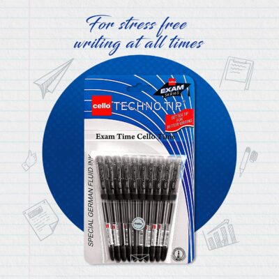 Cello Technotip Ball Pen Set (Pack of 10 pens - Black) | Li…
