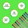 Cello Technotip Ball Pen Set, Red, Set of 10 Colour Bombs coloured ink Gel pens - Pack of 10