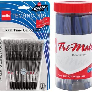 Cello Trimate Ball Pen Set - Pack of 25 (Blue) Technotip Ball Pen Set (Pack of 10 pens - Black)