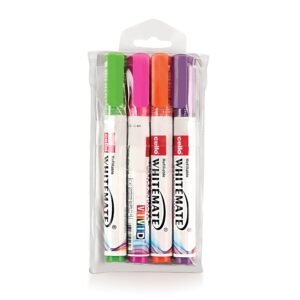 Cello Whitemate Vivid Whiteboard Marker (4 Vivid ink colors - Orange, Magenta, Violet, Lime) | Stationery for Home, Schools and Offices
