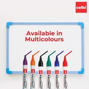 Cello Whitemate Whiteboard BoldMarkers | Set of 6 | Assorted Ink Colours | Whiteboard Marker with Easily Erasable Ink | Refillable Whiteboard Markers Markers