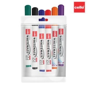 Alternative view of Cello Whitemate Whiteboard BoldMarkers | Set of 6 | Assorted Ink Colours | Whiteboard Marker with Easily Erasable Ink | Refillable Whiteboard Markers Markers