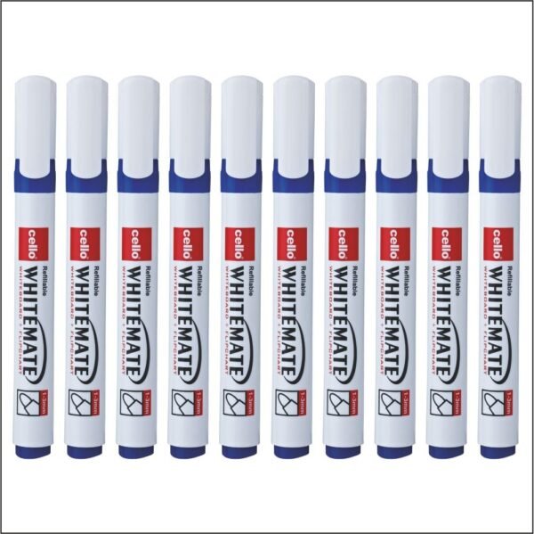Cello Whitemate Whiteboard Marker Set - Count of 10 (Blue)- - Image 2