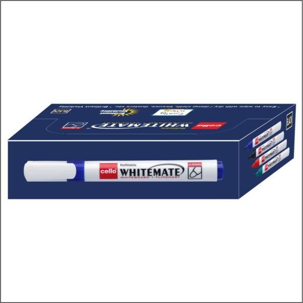 Cello Whitemate Whiteboard Marker Set - Count of 10 (Blue)- - Image 3