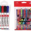 Cello Whitemate Whiteboard Marker Set - Pack of 4 (Multicolour) Colour Bombs coloured ink Gel pens - Pack of 10 (Assorted)