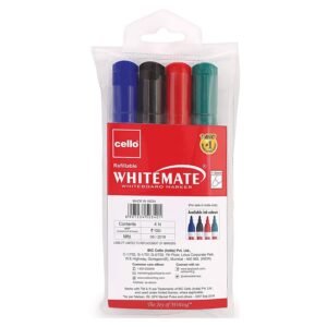 Alternative view of Cello Whitemate Whiteboard Markers | Set Of 4 Markers | 4 Assorted Ink Colours | Fine Point Marker Pens With Easily Refillable And Erasable Ink | Writes Longer