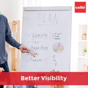 Cello Whitemate Whiteboard Vivid Bold Markers | Set of 6 Markers | 3 Assorted Ink Colours | Marker Pens with Easily Refillable and Erasable Ink | Writes Longer.