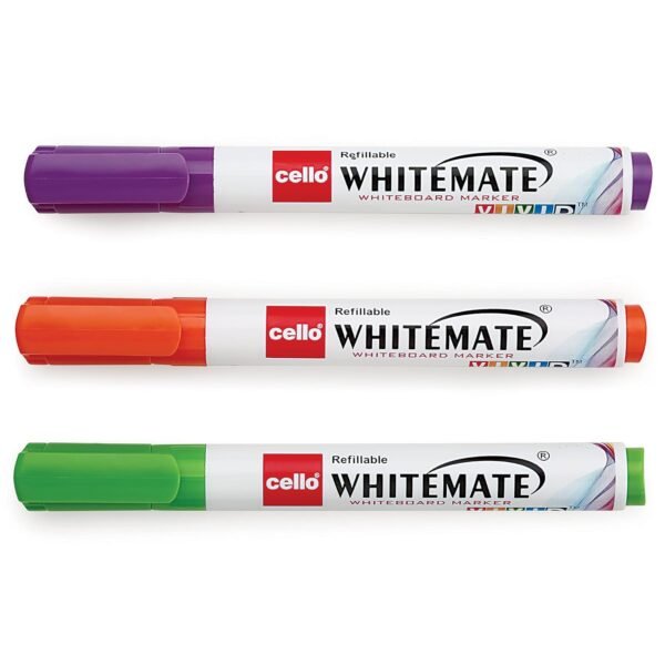 Cello Whitemate Whiteboard Vivid Markers | Set of 6 Pinpoint Ball Pen | Pack of 10 | Blue Ball Pens - Image 3