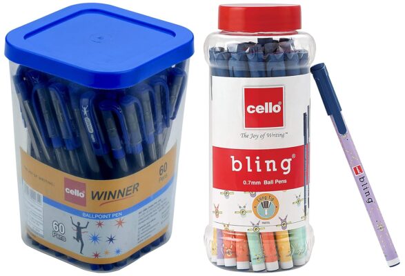 Cello Winner Ball Pen Set - Pack of 60 (Blue) (Assorted) Bl…