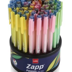 Cello Zapp Pastels Gel Pens| Pack Of 50|Gel Pens Set For Students | Gel Pens For School Use| Gel Pens For Writing Pens, Blue