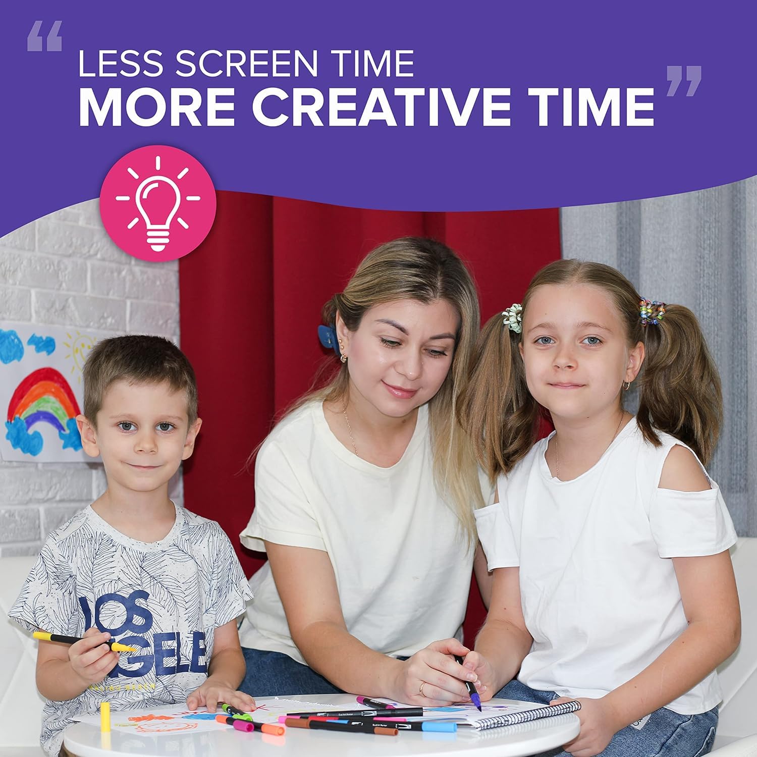 Corslet 12 Pcs Dual Tip Brush Pens Felt Tip Pen Set 12 Colors, Colouring Pens Art Markers for Kids and Adults, Colouring Book, Art Supplies Fineliner Tip Brush Marker for Drawing Sketching - Image 5