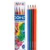 DOMS 12 Colour Pencils 3mm - 12 Colours (Silver & Gold Shade Free Inside) - Soft Wood Hexagonal Colour Pencils