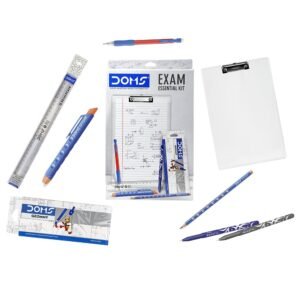 DOMS EXAM Essential KIT, Writing pad, Geometry Box, Pen, Pencil, Erasers, Mechanical Pencil