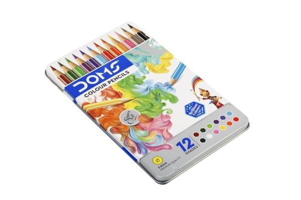 DOMS Fsc 12 Colour Pencil Flat Tin|Multicolor