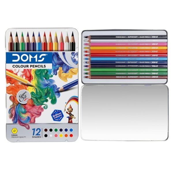 DOMS Fsc 12 Colour Pencil Flat Tin|Multicolor - Image 3