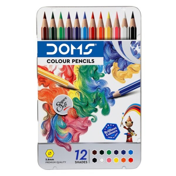 DOMS Fsc 12 Colour Pencil Flat Tin|Multicolor - Image 4