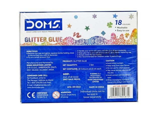 DOMS Glitter Paint Glue 18 Shades - Image 2