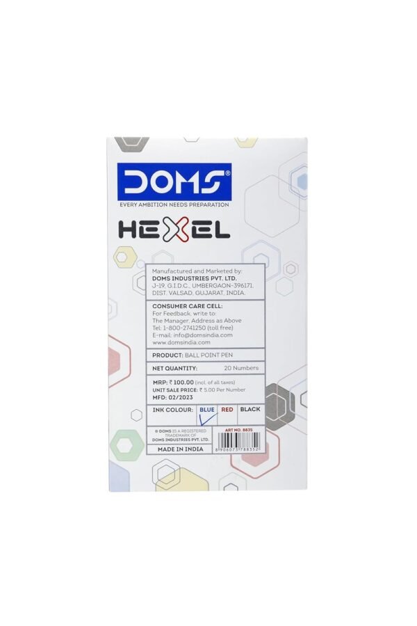 DOMS HEXEL PEN BLUE 20 PCS BOX - Image 5