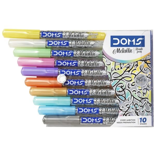 DOMS Metallist Series Metallic Brush Pen (10 Assorted Shades) - Image 5