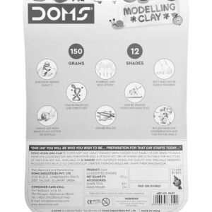 DOMS Modelling Clay 12 Shades New, Multicolor