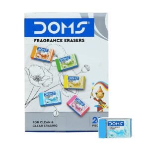 DOMS Non-Toxic Fragrance Erasers Set in Cardboard Box (Pack of 20) & Doms Neon Rubber Tipped HB/2 Graphite Pencils Box Pack | Pack of 10