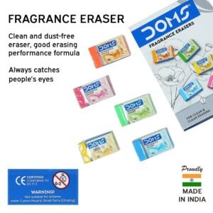 Alternative view of DOMS Non-Toxic Fragrance Erasers Set in Cardboard Box (Pack of 20) & Doms Neon Rubber Tipped HB/2 Graphite Pencils Box Pack | Pack of 10