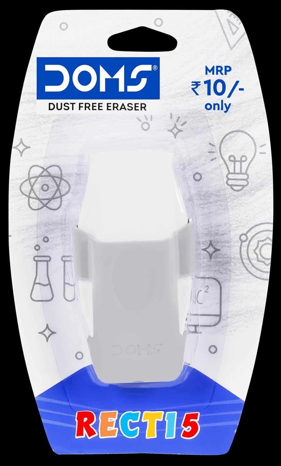 DOMS Non-Toxic Recti 5 Multicolored Dust Free Eraser Blister Pack | Ideal for School, Kids and Gifting Purpose | Pack of 10 - Image 6