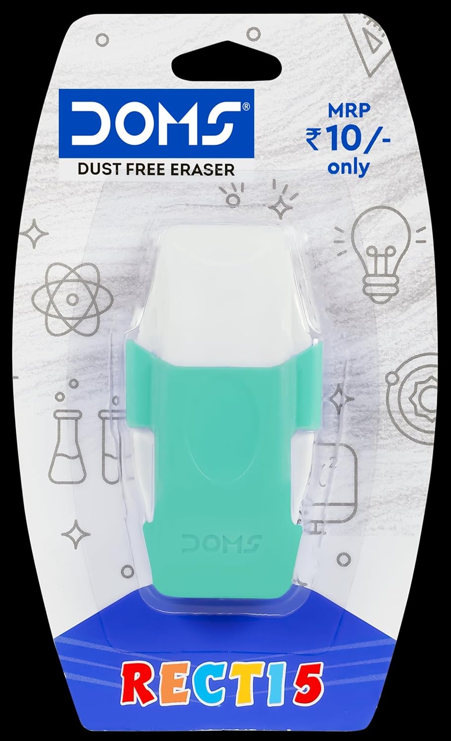DOMS Non-Toxic Recti 5 Multicolored Dust Free Eraser Blister Pack | Ideal for School, Kids and Gifting Purpose | Pack of 10 - Image 8