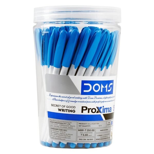 DOMS PROXIMA BALL PEN BLUE 50 PCS JAR - Image 2
