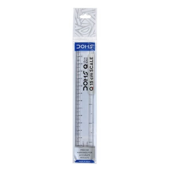 DOMS Q Series 15cm Transparent Scale (Pack of 10)