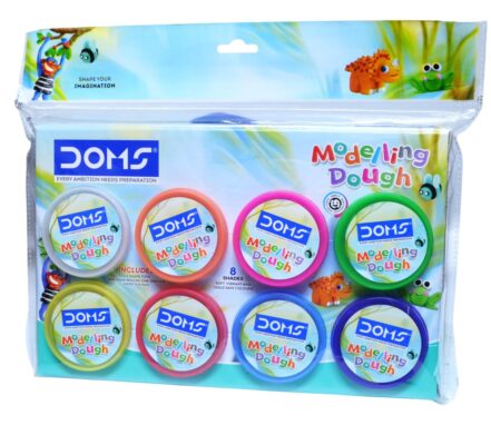 DOMS Soft Modelling Dough Clay 8 Vibrant Shades with 8 Crea…