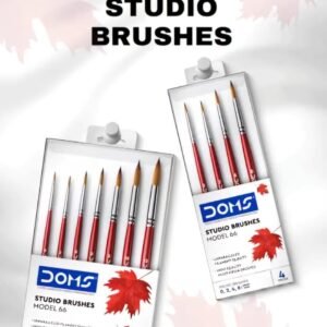 DOMS Studio Round Brushes Set of 4 (No. 0, 2, 4, 6) Unparalleled Filament Multi Media Brushes for Artists & Professionals| Pack of 2