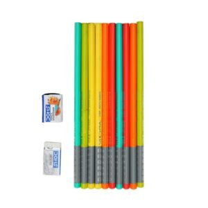 Alternative view of DOMS Y1 + Super Dark HB/2 Graphite Pencil Box Pack | Triangular Shape For Easy Hold & Comfortable Writing | Free One Eraser & Sharpner With Each Pack | Set Of 10 Pencils x Pack Of 5