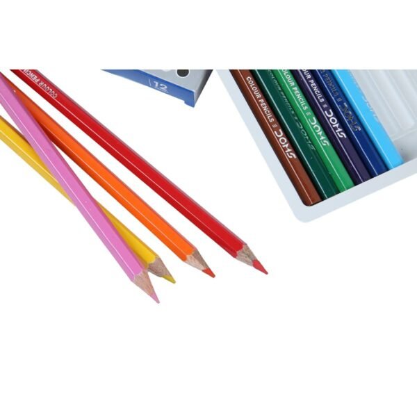Doms 12 Shades Color Pencils | Hexagonal Shaped Body For Comfortable Grip | Bright & Playful Colors | Free Sharpner With Each Pack | Non-Toxic & Safe For Childrens | Pack of 2 - Image 5