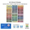 Doms 12 Shades Oil Pastel Box Pack | Smooth Color Intermixing For Better Effect | Bright & Intense Colors | Free Scrapping Tool | Non-Toxic & Safe For Childrens | Pack of 6