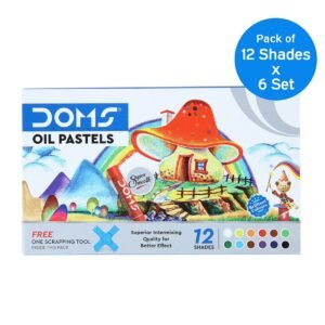 Alternative view of Doms 12 Shades Oil Pastel Box Pack | Smooth Color Intermixing For Better Effect | Bright & Intense Colors | Free Scrapping Tool | Non-Toxic & Safe For Childrens | Pack of 6