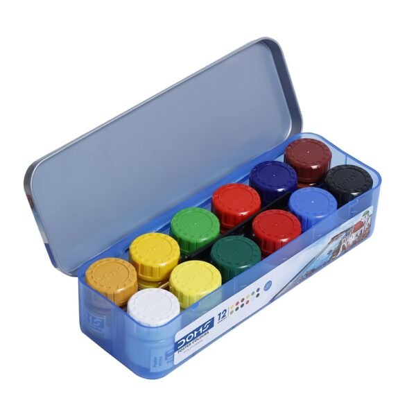 Doms 12 Shades Poster Colours | Rich & Vibrant Colors | Free Agigator & Brush Inside For Uniform Mixing | Non-Toxic & Safe For Childrens | Pack of 1 - Image 2