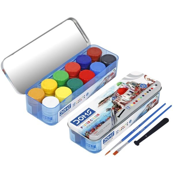 Doms 12 Shades Poster Colours | Rich & Vibrant Colors | Free Agigator & Brush Inside For Uniform Mixing | Non-Toxic & Safe For Childrens | Pack of 1 - Image 4