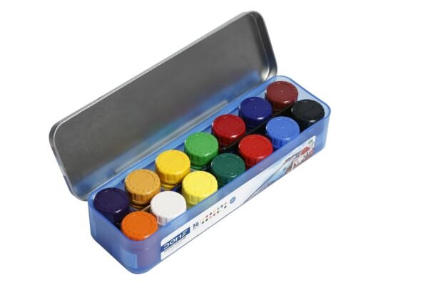 Doms 14 Shades Poster Colours | Rich & Vibrant Colors | Free Agigator & Brush Inside For Uniform Mixing | Non-Toxic & Safe For Childrens | Pack of 1