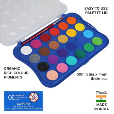 Doms 24 Shades 30mm Water Colour Cakes | Easy to Use Palett…