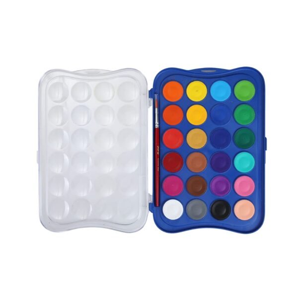 Doms 24 Shades 30mm Water Colour Cakes | Easy to Use Palette Lid | Organic Rich Colour Pigments | Free Brush Inside | Non-Toxic & Safe for Kids | Pack of 1 - Image 2