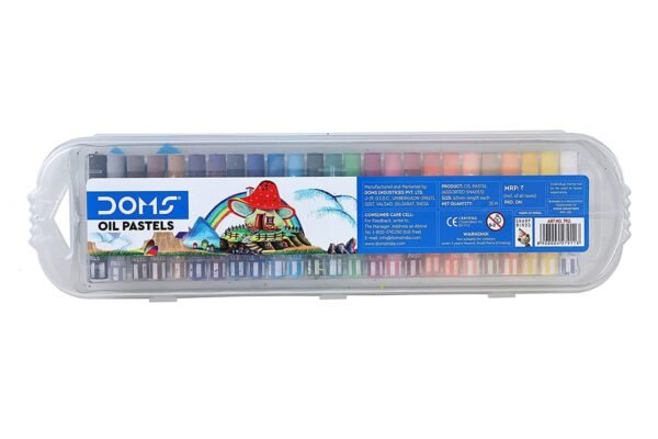Doms 25 Shades Oil Pastel with Case | Smooth Color Intermixing for Better Effect | Bright and Intense Colors | Free Scrapping Tool | Non-Toxic and Safe for Childrens | Pack of 1, Multicolor - Image 3
