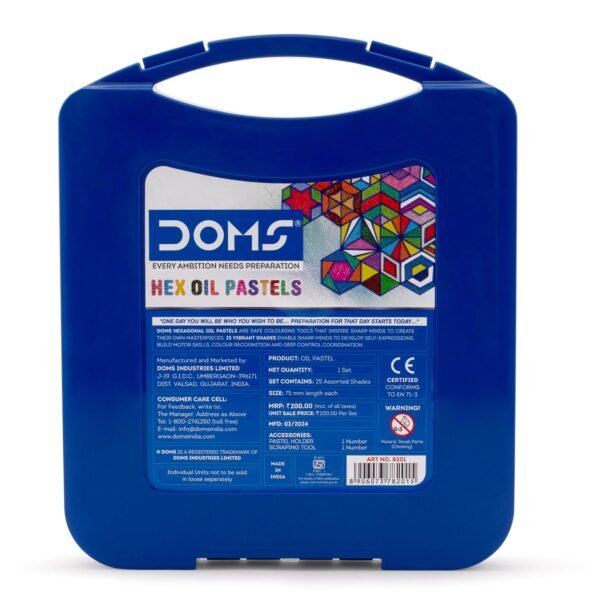 Doms 25 Shades Oil Pastels | Comes In Hard Plastic Case | Smooth Color Intermixing With Bright & Intense Colors | Free Pastel Holder, Sharpner & Scratching Tool Inside | Pack of 1 - Image 3
