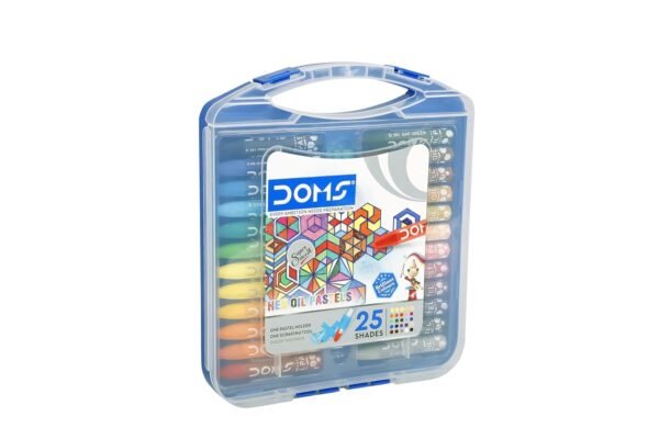 Doms 25 Shades Oil Pastels | Comes In Hard Plastic Case | Smooth Color Intermixing With Bright & Intense Colors | Free Pastel Holder, Sharpner & Scratching Tool Inside | Pack of 1 - Image 4