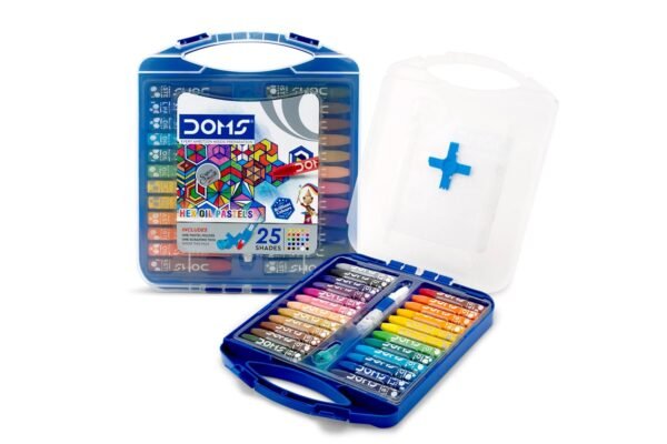 Doms 25 Shades Oil Pastels | Comes In Hard Plastic Case | Smooth Color Intermixing With Bright & Intense Colors | Free Pastel Holder, Sharpner & Scratching Tool Inside | Pack of 1 - Image 6