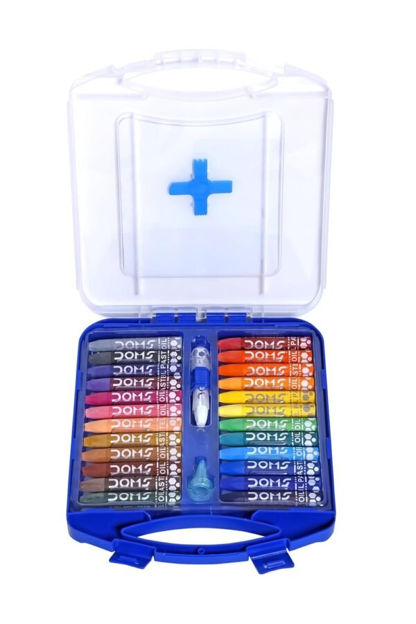 Doms 25 Shades Oil Pastels | Comes In Hard Plastic Case | Smooth Color Intermixing With Bright & Intense Colors | Free Pastel Holder, Sharpner & Scratching Tool Inside | Pack of 1 - Image 7