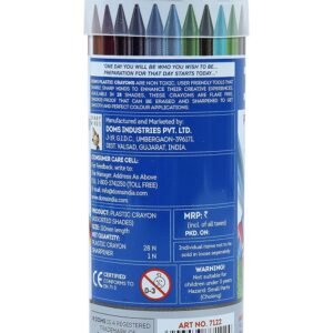 Doms 28 Shades Erasable Plastic Crayons Round Tin Box | Smooth & Even Shading | Bright & Playful Colors | Free Sharpner Inside | Non-Toxic & Safe For Childrens | Pack of 2