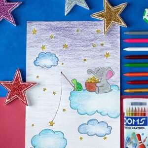 Alternative view of Doms 28 Shades Erasable Plastic Crayons Round Tin Box | Smooth & Even Shading | Bright & Playful Colors | Free Sharpner Inside | Non-Toxic & Safe For Childrens | Pack of 2