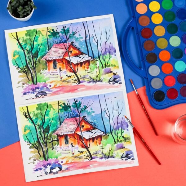 Doms 36 Shades 30mm Water Colour Cakes | Easy To Use Palette Lid | Organic Rich Colour Pigments | Free 2 x Brush Inside | Non-Toxic & Safe For Kids | Pack of 1 - Image 4