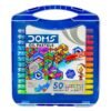 Doms 50 Shades Oil Pastels 75Mm Length 11Mm Diameter With Case| Free Pastel Holder+Scratching Tool+Sharpner|Smooth Colour Intermixing| Bright Colors, Ink Multicolor